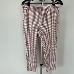 Anthropologie Women's Checkered Chinos in Black and White